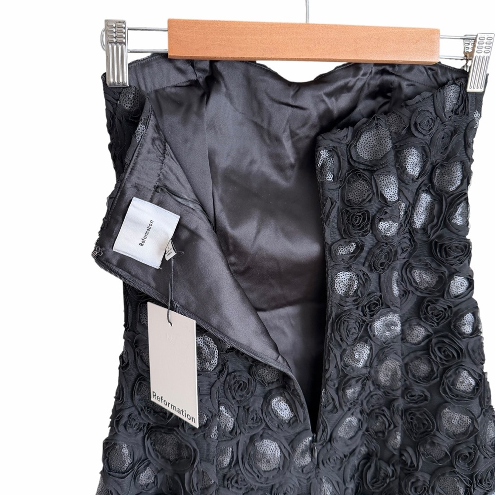 Reformation Nita Strapless Ruffled Mini Dress Size 2 NWT - Picture 9 of 14